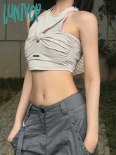 Lunivop Eeptown Y2K Sexy Tank Tops Women Streetwear Grunge Aesthetic Grey Hot Girl Crop Edgy